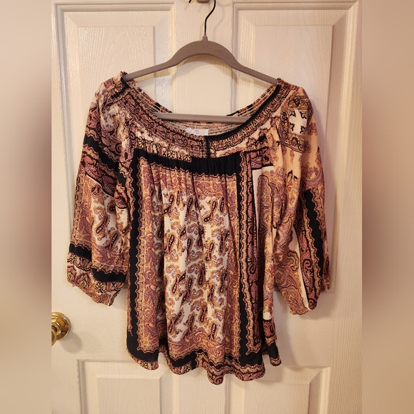 Lascana Venus Women’s Blouse 3/4 Sleeve Cold shoulders Multicolored - Picture 4 of 6